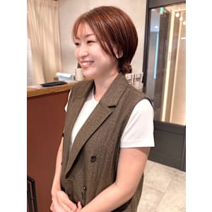 丸みショート 顔周りカット オレンジブラウン ショートカット - atelier.神戸三宮店【アトリエ】【アトリエ コウベサンノミヤテン】掲載中