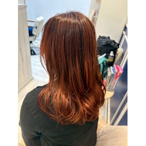 くびれヘア/アプリコットオレンジ/夏のヘアアレンジ