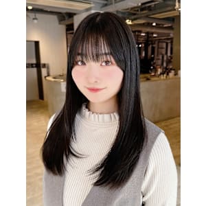 ロングおくれ毛美髪前髪カット顔周りレイヤー_ba548851