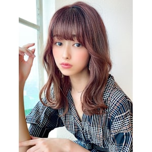 ミニウルフ前髪パーマ韓国くびれミディアムチェリーブラウン - AFLOAT/L 錦糸町【アフロートエル】【アフロートエル キンシチョウ】掲載中