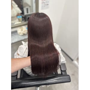 ブリーチなしピンクブラウン