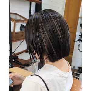 ボブ30代〜50代グレイカラー白髪染め白髪ぼかし