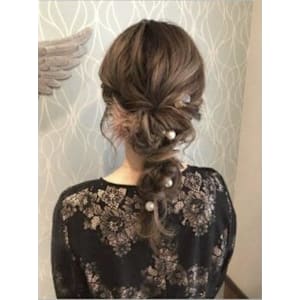 #ハイライト　#パーティヘアアレンジ　#編みおろし