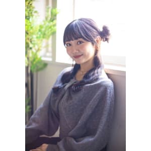 お団子サイドハーフアップ