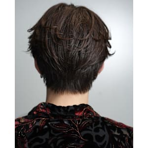 フェザーパーマメンズショートセンターパートウルフ毛流れメンズ