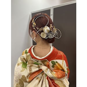 成人式金箔ヘアアレンジ