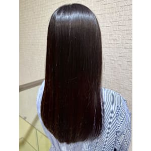 ナチュラルブラック 暗髪カラー 髪質改善 ストレートヘア