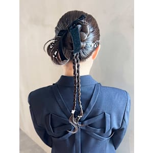 ロング顔周りレイヤー韓国ヘア美髪おくれ毛_ba547611