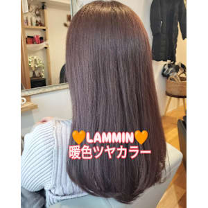 暖色ピンクで艶カラー