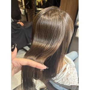 ブリーチなしWカラー　オリーブベージュ　イルミナカラー~*