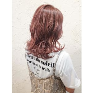 【Flor】*くびれロブ+３Dカラー+ダスティピンク*