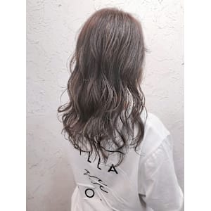 【Flor】*シルバーグレージュ+ランダムウェーブ*