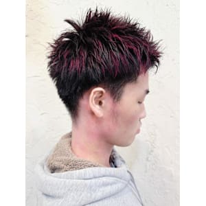 【Flor】*メンズショート＋赤メッシュ*