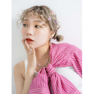 艶髪ハイトーン♪お団子ボブアレンジ