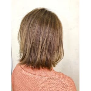 【Flor】*外はねボブ+メルトハイライトシアベージュ