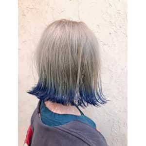 【Flor】*ラインカラー+ミルクティ×コバルトブルー