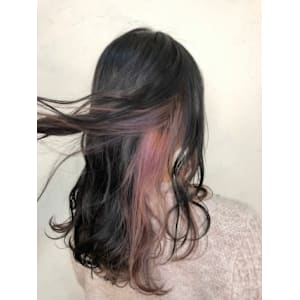 【Flor】*ブルーブラック+インナーピンクラベンダー