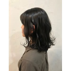 【Flor】*ノットヘア外ハネミディ+ブルーアッシュ*