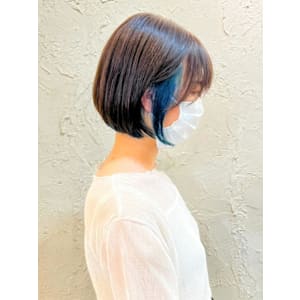 【Flor】*インナーカラー+ブルー×ブラウン *