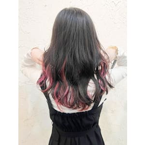 【Flor】*インナーカラー+ラズベリー×ブラック*