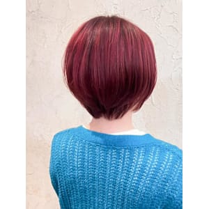 【Flor】*小顔ショート+カシスピンク*