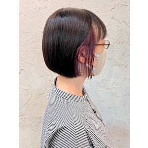 【Flor】*インナーカラー+バーガンディ×ブラウン*