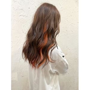 【Flor】*インナーカラー+オレンジ×ベージュ*