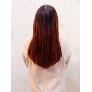 【Flor】*ストレート+バーガンディピンク*