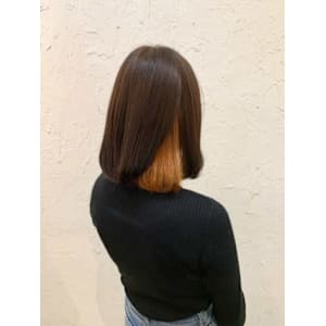 【Flor】*インナーカラー+オレンジ+シンプルボブ*