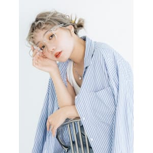 艶髪ハイトーン♪お団子ボブアレンジ