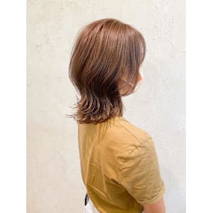 【Flor】*くびれ鎖骨ミディアム+マロンベージュ*