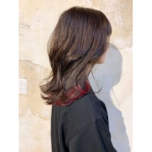 【Flor】*インナーカラー+バーガンディレッド*