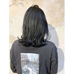 【Flor】*外ハネミディ+ネイビーブラック*