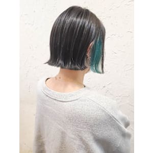 【Flor】*インナーカラー+グリーン×アッシュ*