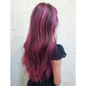 【Flor】３Dカラー/メッシュ+ピンク×バイオレット