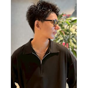 スパイキーショート メンズショート アップバング 眉カット