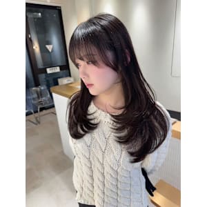 髪質改善＊ふわっと黒髪レイヤーカットロング＊【Zina熊本】