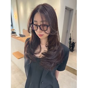 髪質改善＊ダークブラウンレイヤーカット＊美髪【Zina熊本】