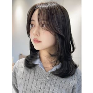 髪質改善＊黒髪ミディくびれヘア＊美髪【Zina熊本】