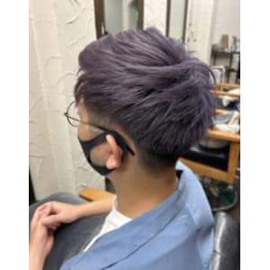 ケアブリーチ|メンズショート|ラベンダーアッシュ【花巻】