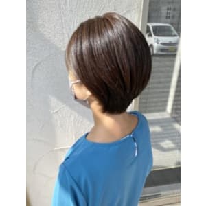 丸みショート×柔らかベージュ【盛岡|向中野|シェノン】