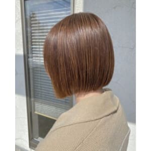 切りっぱなしボブ×お洒落ベージュ【盛岡|向中野|シェノン】