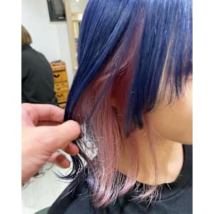 ネイビー＆ペールピンク　インナーカラー - ACT仙台 deuxieme【アクトセンダイ ドゥーズィエム】掲載中