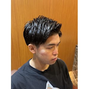 銀座　理容室　アップバング　ナチュラルスタイル