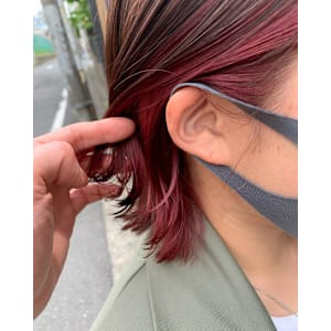 外はねボブ×ピンクインナーカラー