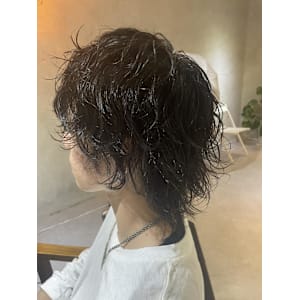メンズウルフ/波巻きパーマ/ツイストスパイラル