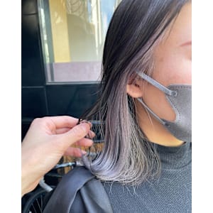 ラベンダーカラー/シルバー/イヤリングカラー/外ハネ