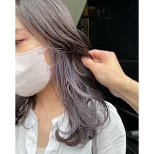 インナーカラー/ラベンダーシルバー/イヤリングカラー