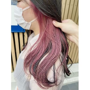 インナーカラー/イヤリングカラー/コーラルピンク