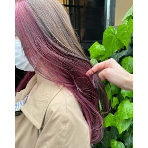 ピンクラベンダー×インナーカラー/インナーカラー